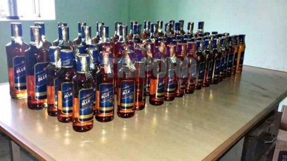 Police recovered liquor bottles 